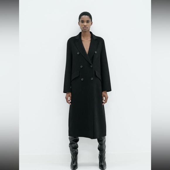 Zara wool blend double breasted coat - Picture 5 of 16